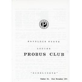 Ladies Probus Club of Havelock North "Highlights" Number 44. 21 November 1994
