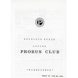 Ladies Probus Club of Havelock North "Highlights" Number 48. 15 May 1995