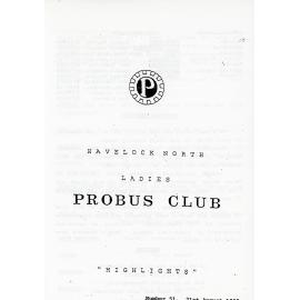 Ladies Probus Club of Havelock North "Highlights" Number 51. 21 August 1995