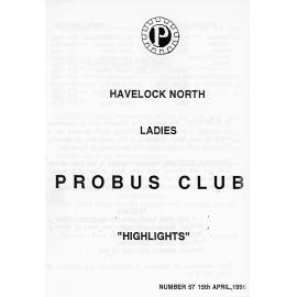Ladies Probus Club of Havelock North "Highlights" Number 57. 15 April 1996