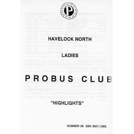 Ladies Probus Club of Havelock North "Highlights" Number 58. 20 May 1996