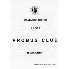Ladies Probus Club of Havelock North "Highlights" Number 59. 17 June 1996