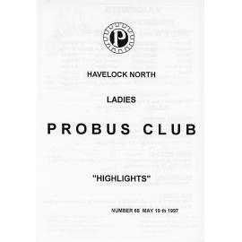 Ladies Probus Club of Havelock North "Highlights" Number 68. 19 May 1997