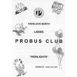 Ladies Probus Club of Havelock North "Highlights" Number 69. 16 June 1997