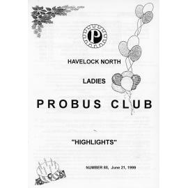 Ladies Probus Club of Havelock North "Highlights" Number 88. 21 June 1999