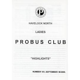 Ladies Probus Club of Havelock North "Highlights" Number 101. 19 September 2000