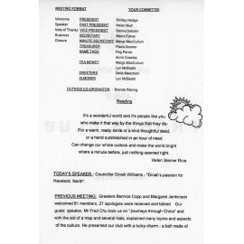 Ladies Probus Club of Havelock North "Highlights" Number 105. 19 March 2001