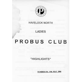 Ladies Probus Club of Havelock North "Highlights" Number 154. 15 May 2006