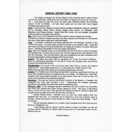 Probus Club Presidents Annual Report, 2002-2003