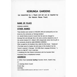 Keirunga Gardens Research