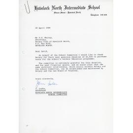 Rotary Club of Havelock North - General Correspondence
