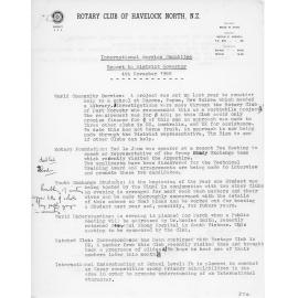 Rotary Club Correspondence
