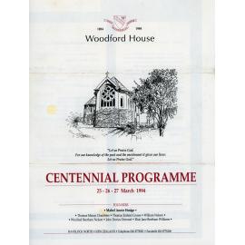 Woodford House Centennial programme March 1994