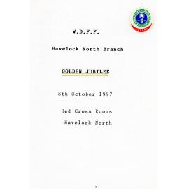 Havelock North WDFF Golden Jubilee Meeting Agenda