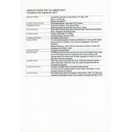 Havelock Roads That No Longer Exist