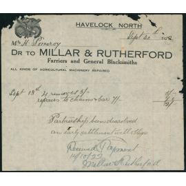 Invoice from Millar and Rutherford