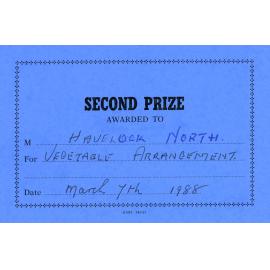 WDFF Certificate: Vegetable Arrangement