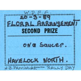 WDFF Certificate: Floral Arrangement on Saucer
