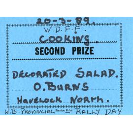 WDFF Certificate: Decorated Salad