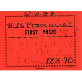WDFF Certificate: New Zealand Table