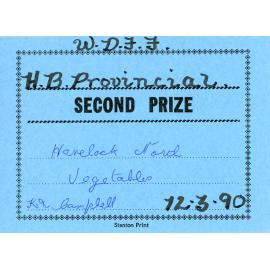 WDFF Certificate: Vegetables