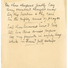Handwritten prayer