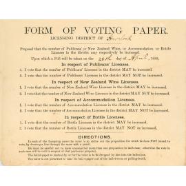 Form of Voting Paper for Licensing District of Havelock North
