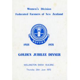 Golden Jubilee Dinner Programme, WDFF Wellington