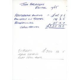 Recital Expenses and Income