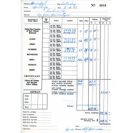 Ticket Record for Jean Ballatyne's Cinderella Performance