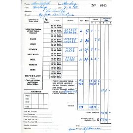 Ticket Record for Jean Ballatyne's Cinderella Performance 