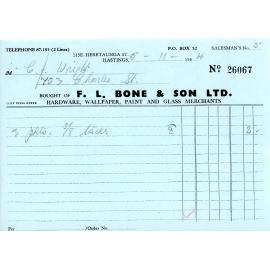 F. L. Bone Sales Dockets