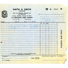 Two Smith and Smith Packing Slips