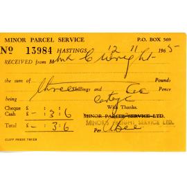Minor's Freight Service Receipt
