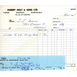 Robert Holt and Sons Invoice and Receipt
