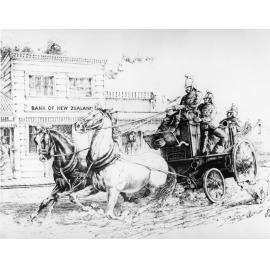 Drawing of Shand Mason Steamer by S J Woods