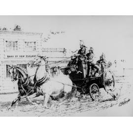 Drawing of Shand Mason Steamer by S J Woods