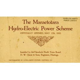 Official Photo Album of The Maraetotara Hydro-Electric Power Scheme Opening, May 17 1922.