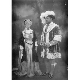 John Henry Joll and Miss Mary McLean dressed in costumes for Shakespeare Pageant, 1912.