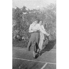 Phyllis Wellwood and Woman on Tennis Court