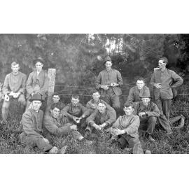 Group Portrait of Soldiers Outdoors
