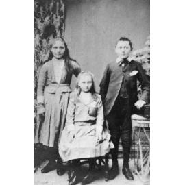 Studio Portrait of Two Girls and a Boy