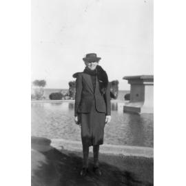 Mrs Wellwood at Tom Parker Fountain, Marine Parade