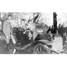 Bernard and Rita Mason with Miss Wellwood in Car