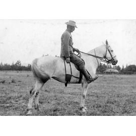 Soldier Riding Grey Horse