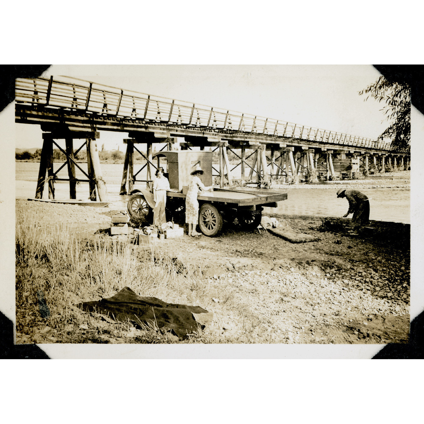 Family Photo Album with brown textured outside covers