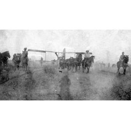 Mounted Rifles Towing Plane, Egypt or Palestine