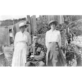 Roy Wellwood in Army Uniform, with Phyllis and Rita Wellwood