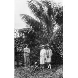 Outdoor Portrait of Mr and Mrs Bennett, Mrs Thatcher and Dog on Norfolk Island