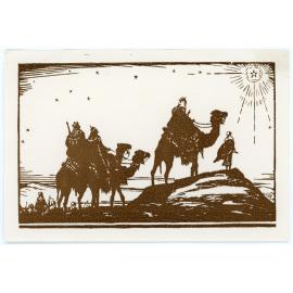 Small Religious Print of Three Kings on Camels